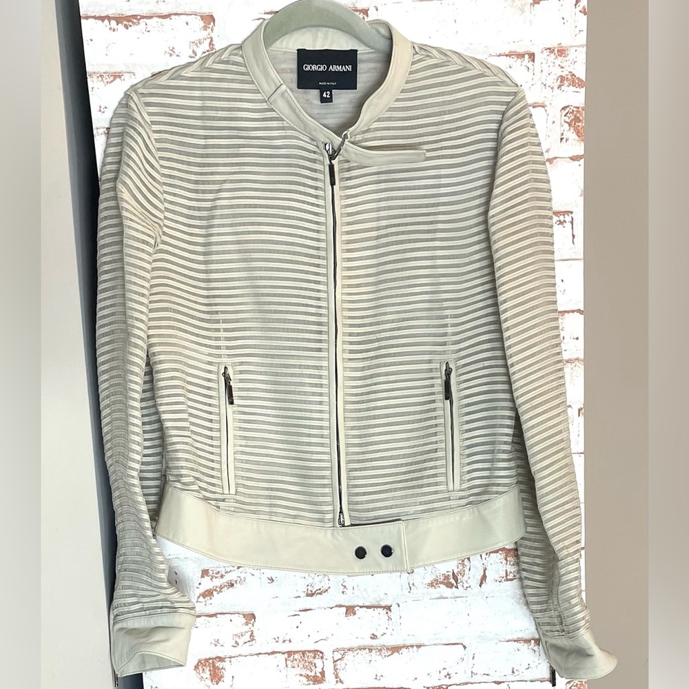 Giorgio Armani Women's Silk and Lambskin Bomber Jacket